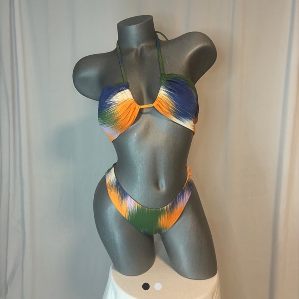 Multicolor Halter Bikini Set